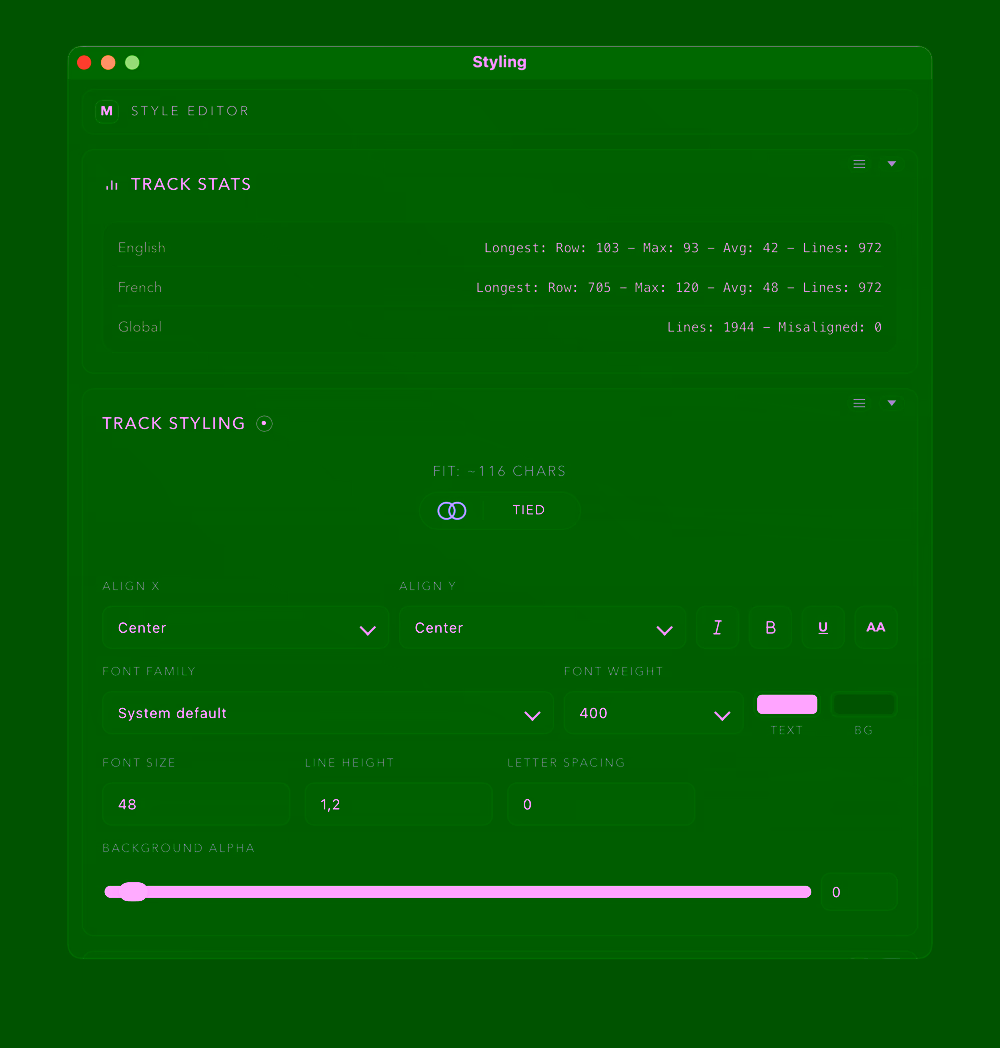 Frieze styling interface preview